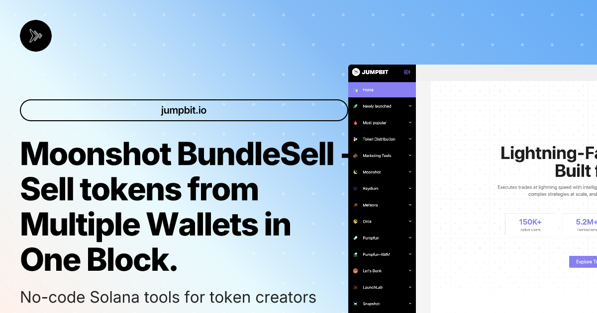 Moonshot BundleSell - Sell tokens from Multiple Wallets in One Block.
