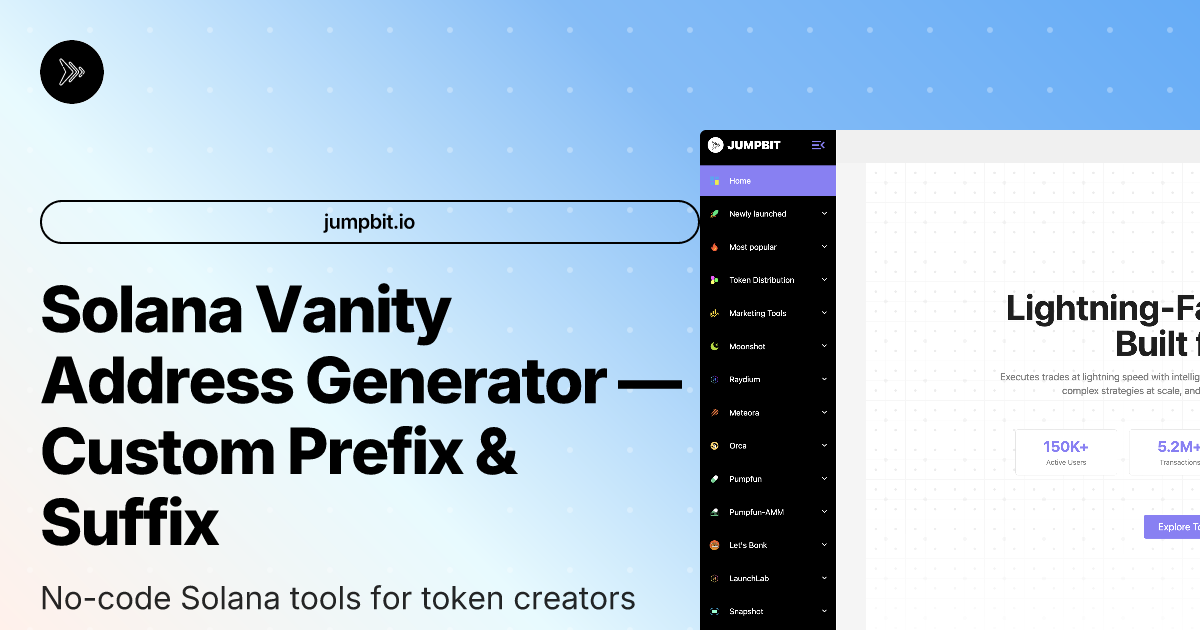 Solana Vanity Address Generator — Custom Prefix & Suffix